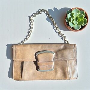 Vintage Banana Republic Tan Leather Shoulder Bag